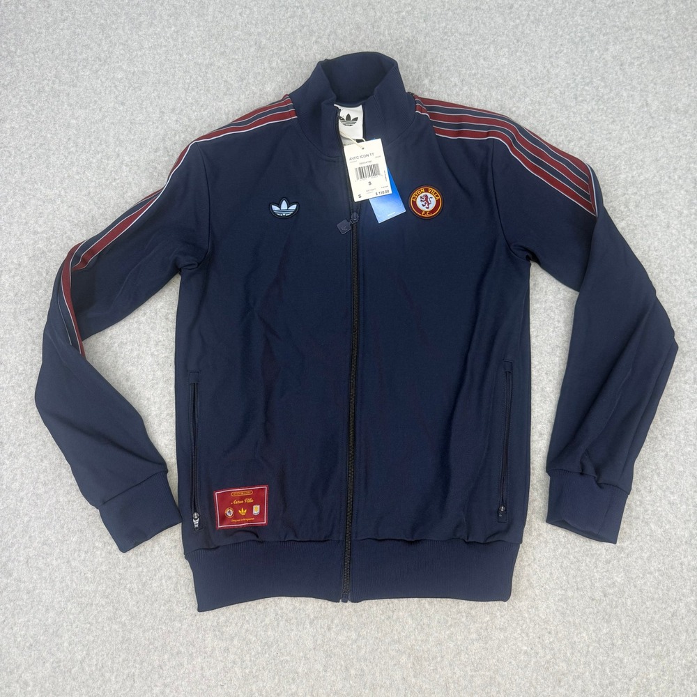 Adidas Aston Villa FC Icon Track Top Jacket Navy Blue JN0220 Mens Small NWT